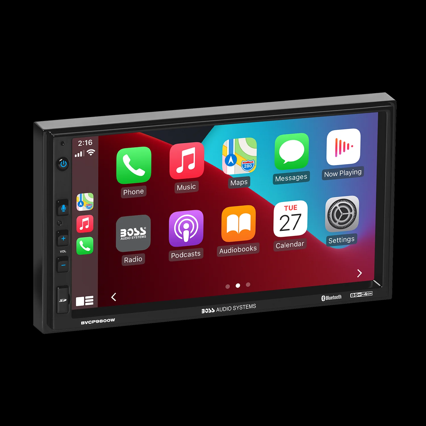 Boss Audio Boss 7′′ Double Din Mechless Fixed Face Touchscreen Receiver with WIRELESS Apple CarPlay/Android Auto BVCP9800W